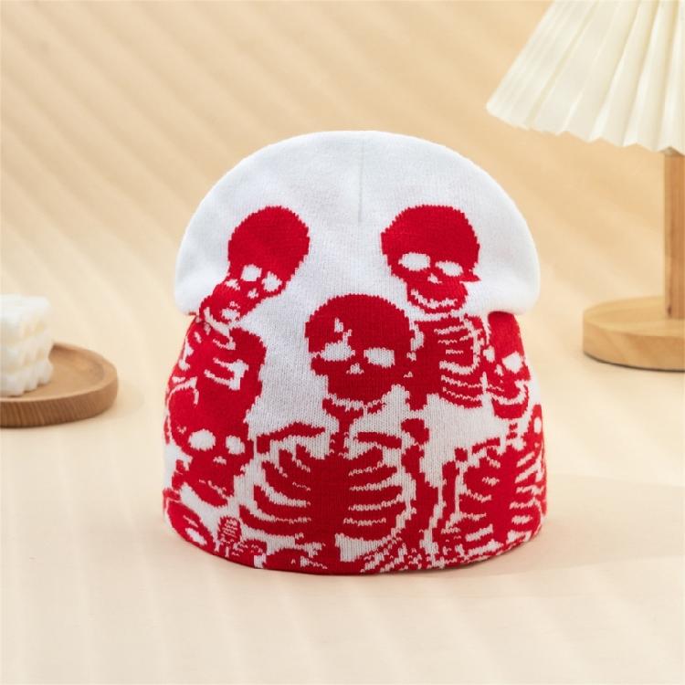 Adult Teens Halloween Jacquard Knitted Hat Winter Warmer Cycling Windproof Hat
