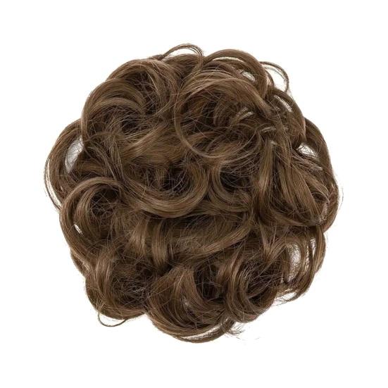 Păr postis pentru coc dezordonat, aspect natural, creț, gros, coc, scrunchies, extensii de păr Ponytail sintetice pentru femei cu elastic