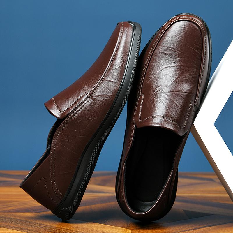 ModeKlassiska Herr Loafers Fritidspromenad Läderskor för Män Casual Skor Mockasiner Andningsbara Sneakers Herr Körsko Komfort Flats