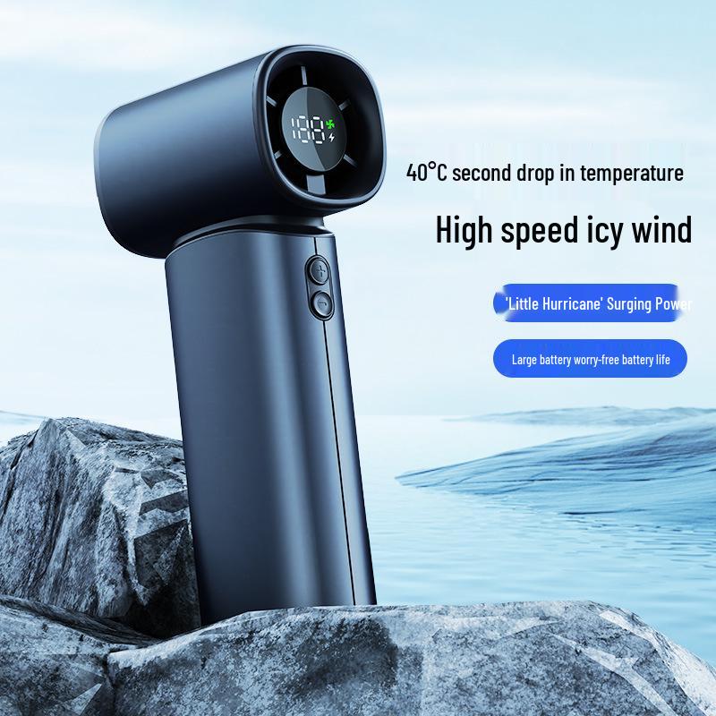 Portable USB Desktop Fan with Digital Display and Long Battery Life Mint Green