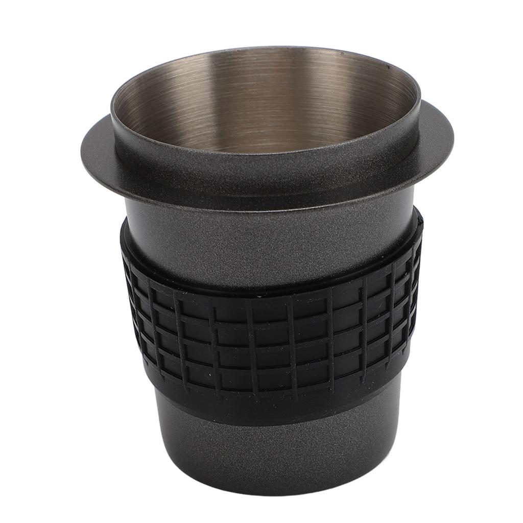 Dosing Cup Stainless Steel Coffee Powder Catcher Mug with Puck Screen for Coffee Maker Black 58mm /