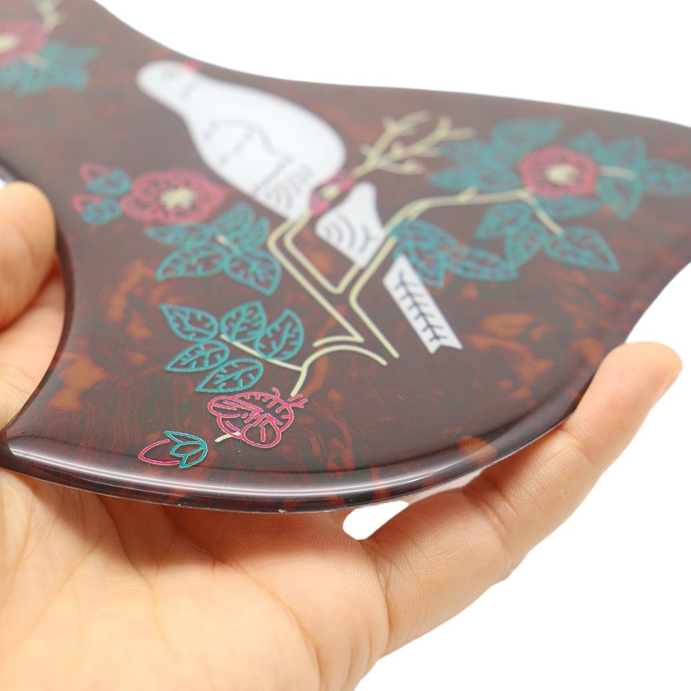 1R Hummingbird Flower Decorative Celluloid & Crystal Epoxy Resin Guitar Pickguard Anti-scratch Plate for Folk Acoustic Guitar