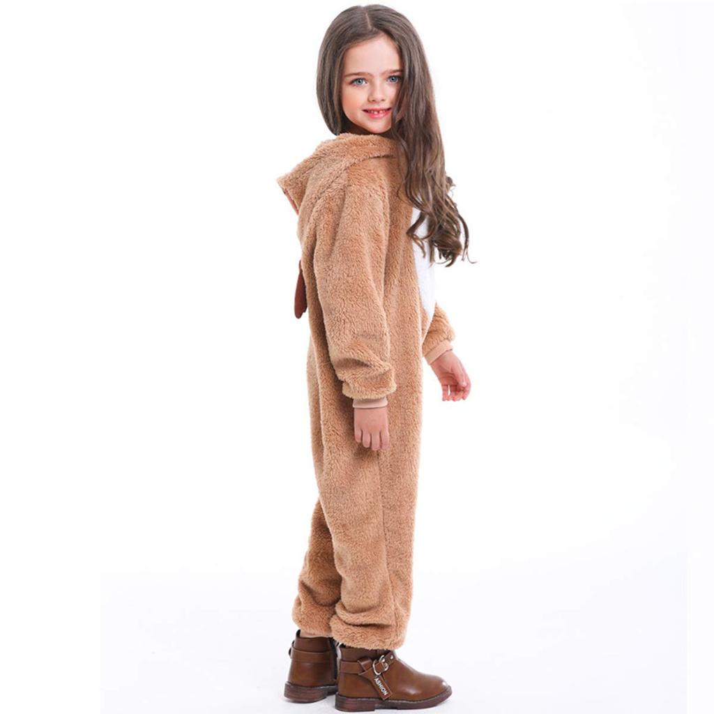 Christmas Cosplay Santa Claus Reindeer Boa Winter 2 XL Brown Costume, Outfit, Kigurumi, Costume, Fluffy, Wear, Unisex, Kids, Hooded, Types, S, M, L,