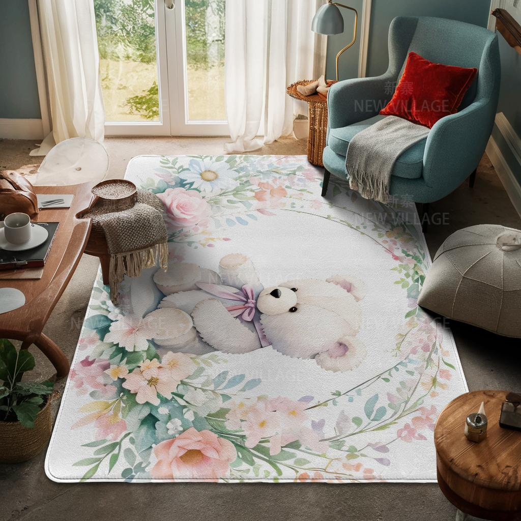 House Entrance Carpet Home Door Mat Living Room Bath Foot Bathroom Non-slip Water Absorption Rugs Bath Merry Christmas Winter