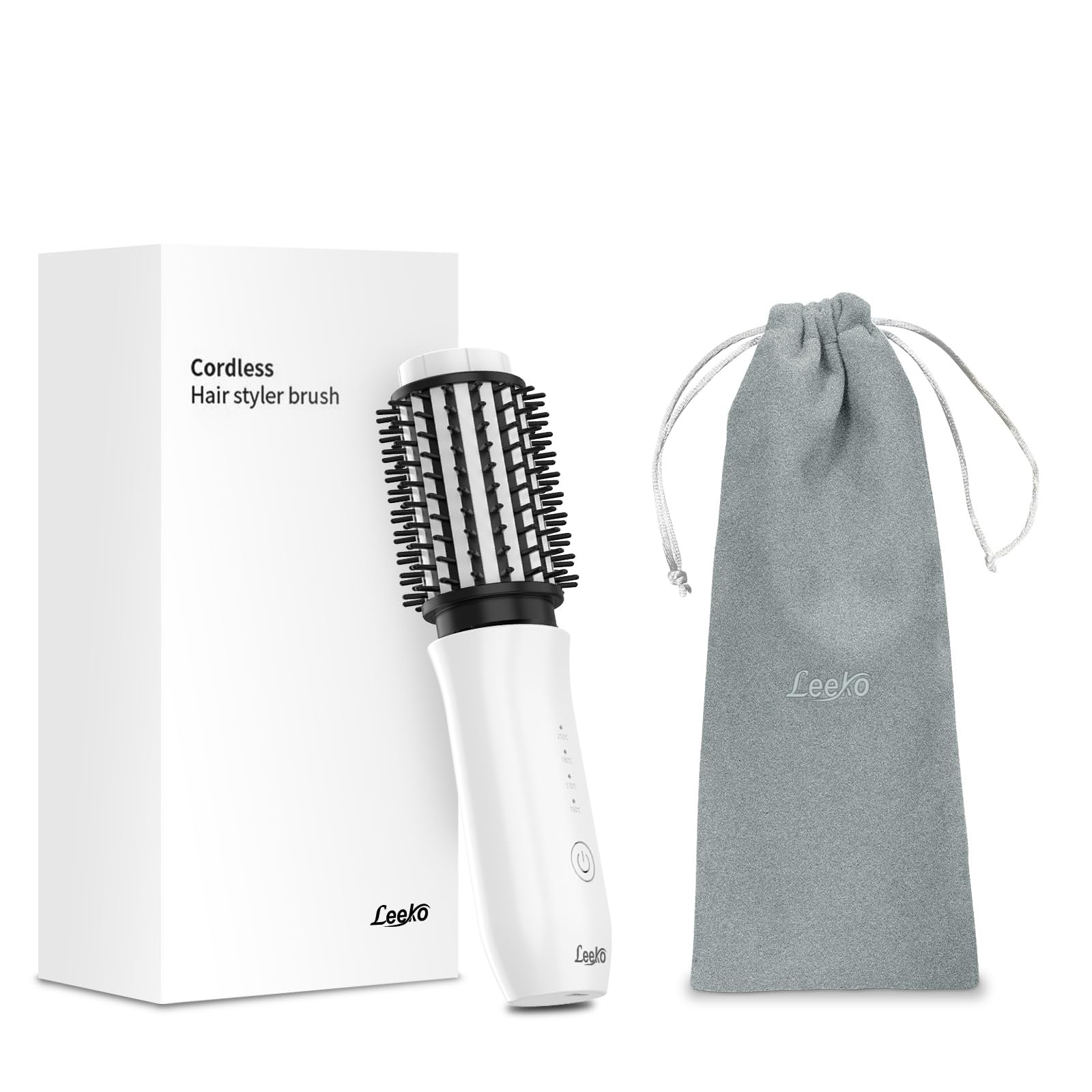 

Cordless Heated Hair Brush by the Korean Beauty Leeko Hair Iron with Roll Brush 70 Minutes Continuous Negative Rapid Japanese Instruction Manual