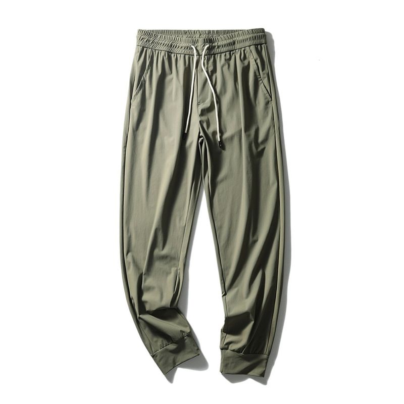 Outdoor Stretch Ice Silk Quick-Dry Pants Men's Summer Thin Straight-leg Hiking Pants Export Men's Pants Exercise Casual Pants