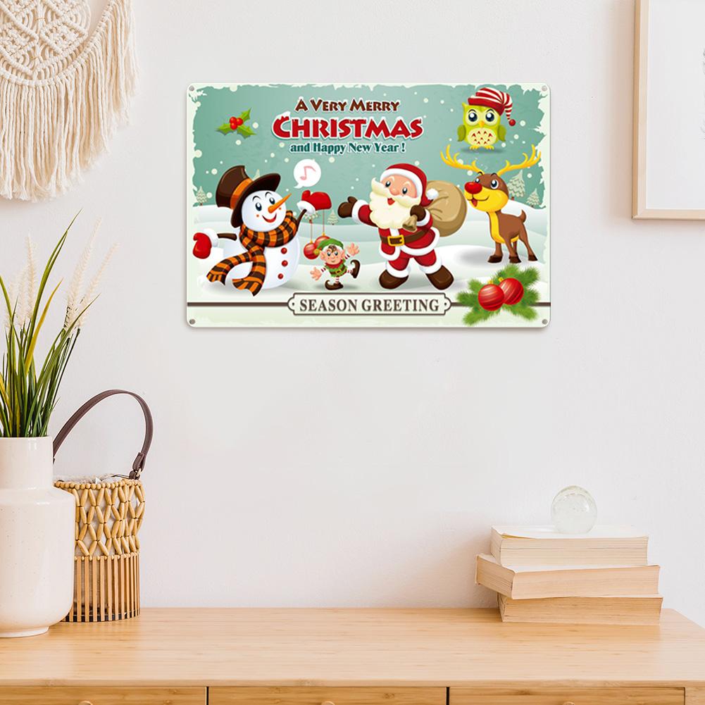 Merry Christmas Metal Tin Sign Plaque Santa Claus Posters New Year Iron Painting Home Bar Cafe Pub Decoration Wall Art Plates