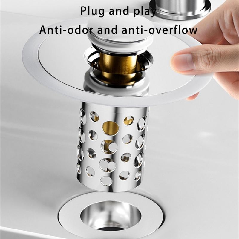 Practical Bathtubs Drain Stoppers And Drain Collector Bounces Designs Without Clog Filter Basket Accessory for Drain