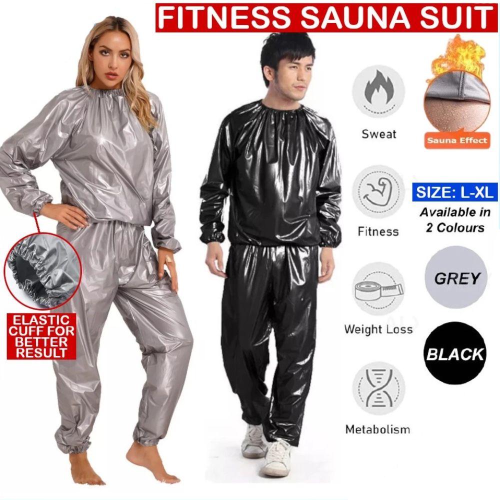 Combinaison de sauna à manches longues pour hommes et femmes en PVC, taille élastique, vêtements de fitness, été