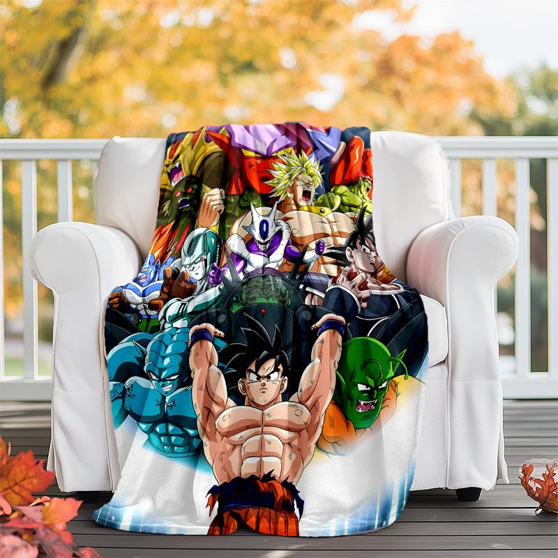 1pc Dragon Ball3 Theme Blanket - Digital Print, Polyester, Cozy for All Seasons, Perfect for Outdoor, Camping, and Travel