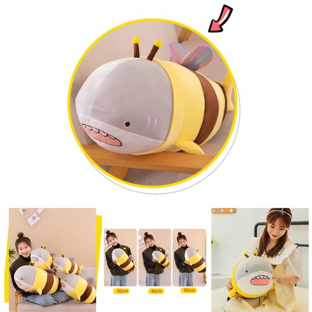 Bee Shark Plush Toy Funny Stuffed Animal Pillow Gift