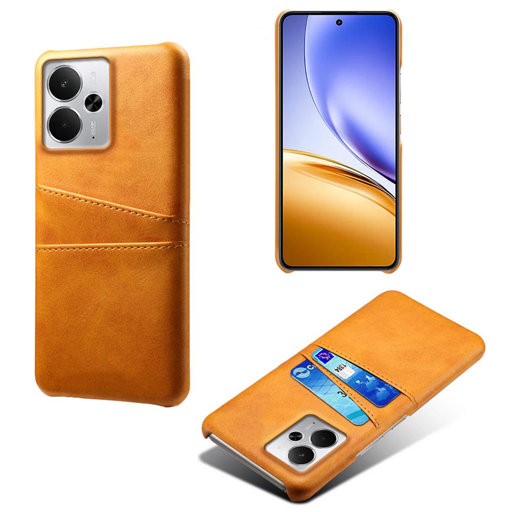 For Realme 14 5G Case Dual Card Slots PU Leather+Hard PC Phone Cover