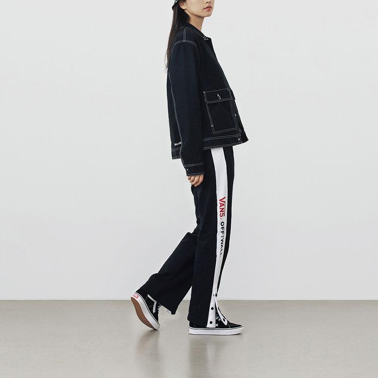 Vans Berufskleidung Kontrastnaht Lässige Jacke Damenjacken Schwarz VN0A5DRCZU4