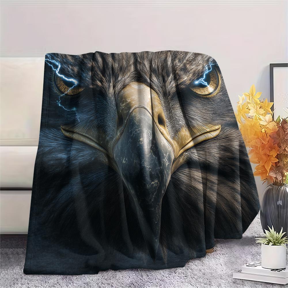 Eagle Print Flannel Blanket, High Quality Comfortable for All Seasons, Home Decor, Warmth and Comfort, Perfect for Christmas Gifts