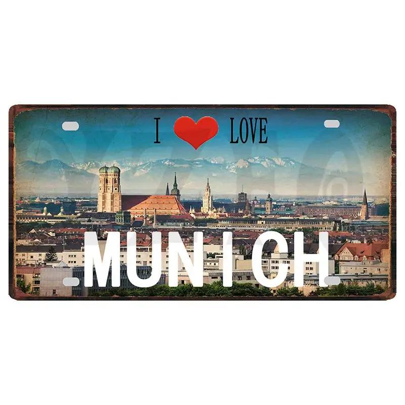 YZFQ30X15CM Egypt Ibiza Munich  Halkidiki  Minorca City Island Metal Tin Sign Travel Souvenir Wall  Home Carft Decor DC-1369B