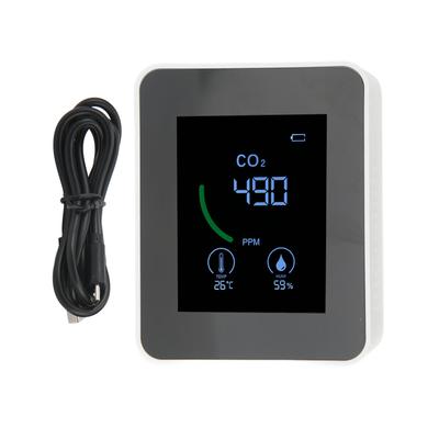 Carbon Dioxide Detector USB Charging TVOC Sensor Semiconductor Air Quality Monitor with Temperature