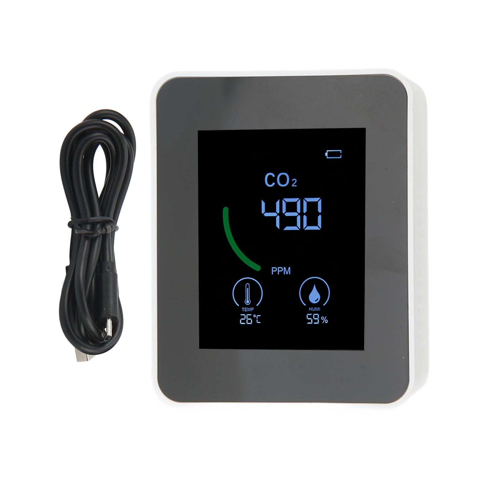 

Carbon Dioxide Detector USB Charging TVOC Sensor Semiconductor Air Quality Monitor with Temperature