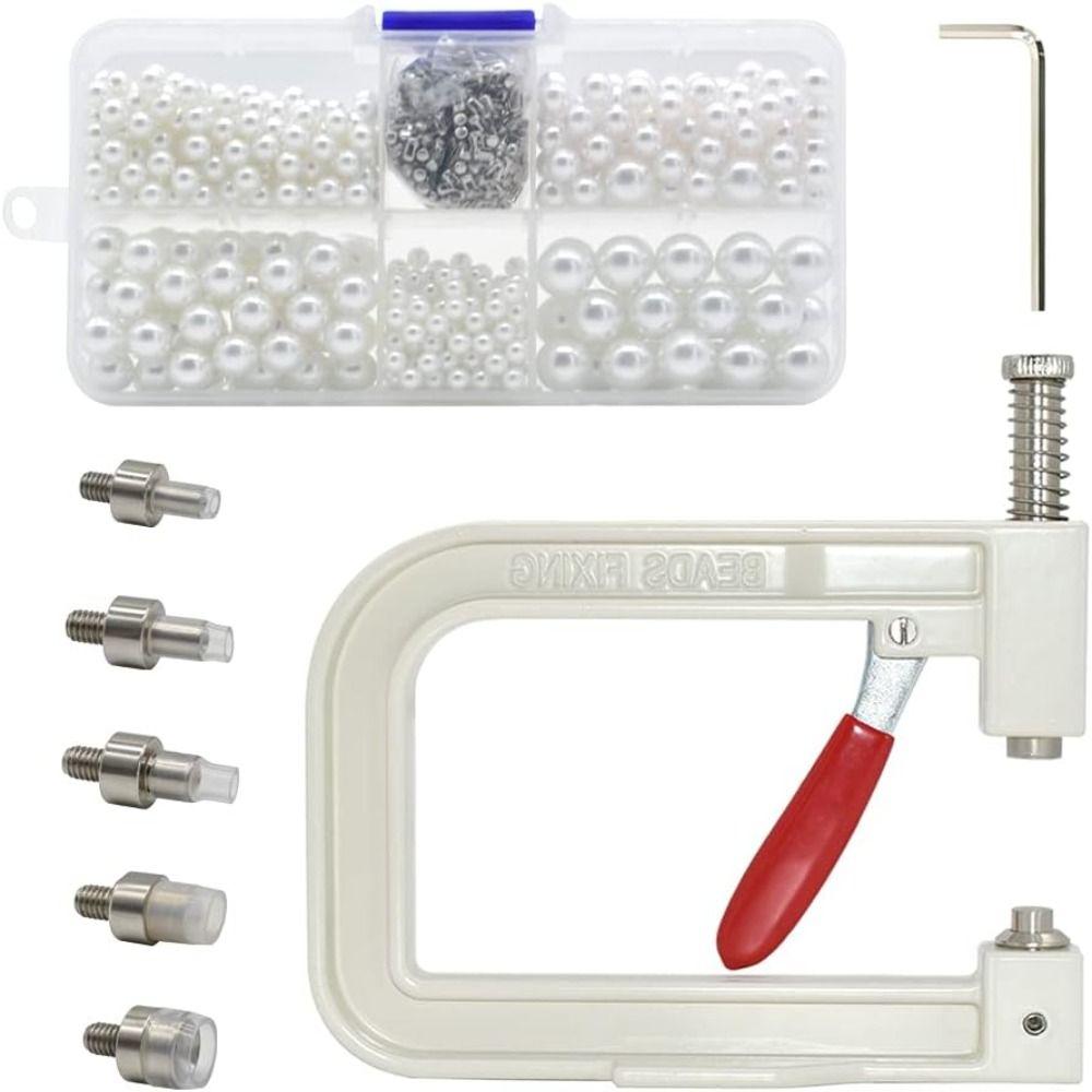 DIY Crafts Beads Rivet Fixing Machine 4-10mm Pearls Hand Press Pearl Setting Tools  Hats Shoes