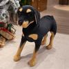 Rottweiler-Plüschtier, 3D-Simulation, stehender schwarzer Hund, superrealistisch, Dobermann-ähnliches Stofftier, tolles Geschenk für Kinder zu Weihnachten und Halloween