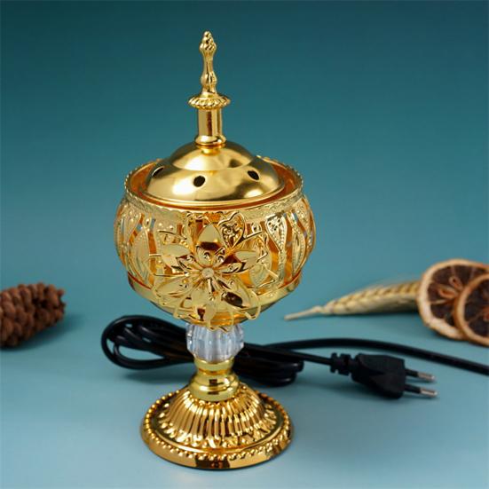 Electric Incense Burner Metal Arabian Style Incense Cone Holder Middle