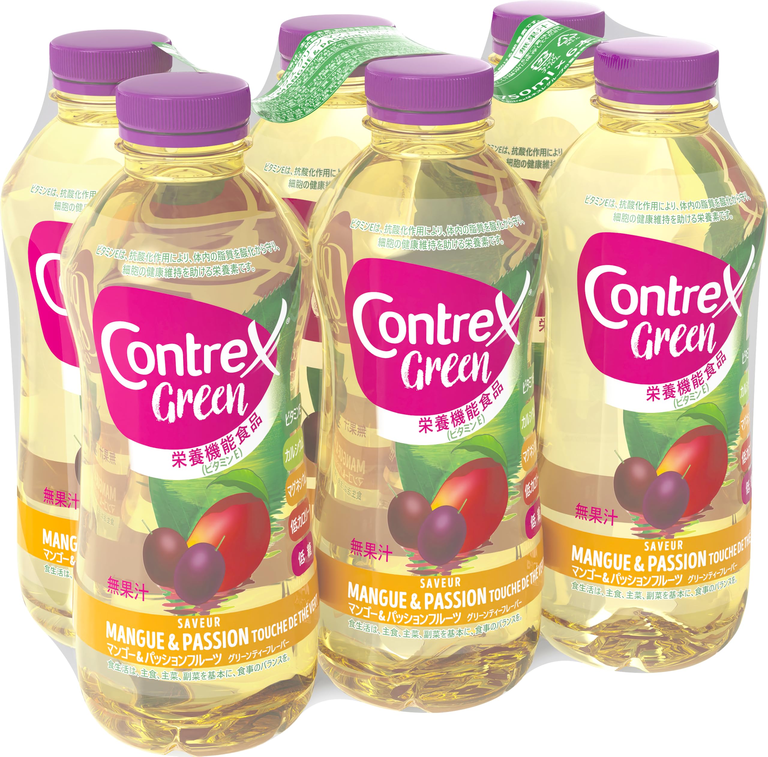 

Contrex Green Mango Passion Fruit Green Tea Flavor PET 750ml x 6 bottles &