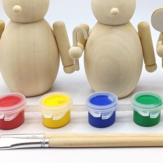 3 Stück Weihnachten Holz Unfertig Nussknacker Figur DIY Roh Unbemalt Soldatenfigur Festival Feiertagsparty Ornament Dekoration