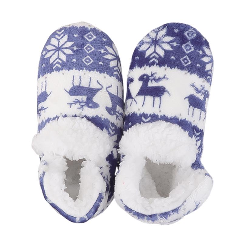 Świąteczne skarpety podłogowe z reniferami dla dorosłych