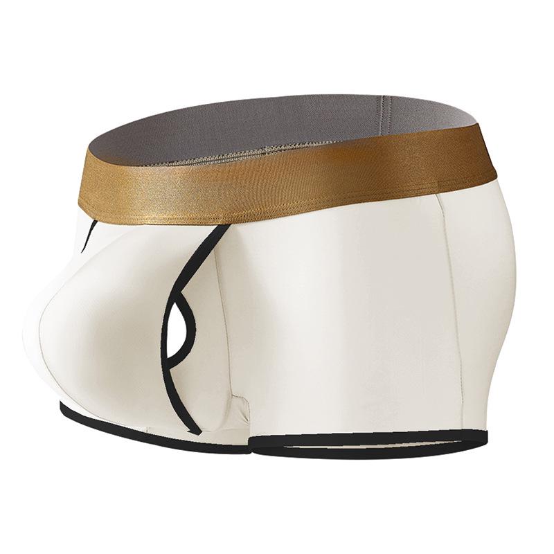 Men's Ice Silk Boxer Briefs - Mid-Waist, Solid Color, Breathable, Quick-Dry, Sexy Trunks