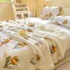Winter Cartoon Printed Lamb Wool Blanket Thick and Warm Coral Fleece Blanket for Office Napping Fluffy Soft Plush Bedspread
