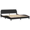 VidaXL Bed Frames with Headboard, Upholstered Bed with Slatted Base, Double Bed with Bedroom Footboard, Black 373238