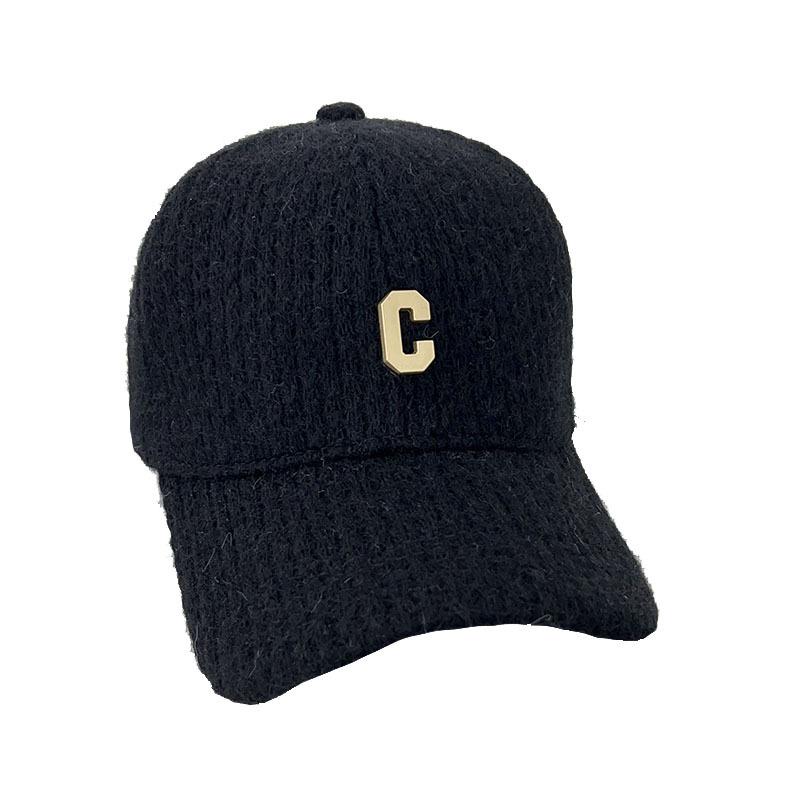 Women's Hats Baseball Caps  Autumn and Winter Thickened Warm Wool Hats Korean C Shaped Fashion and Versatile Niche Baseball Hats