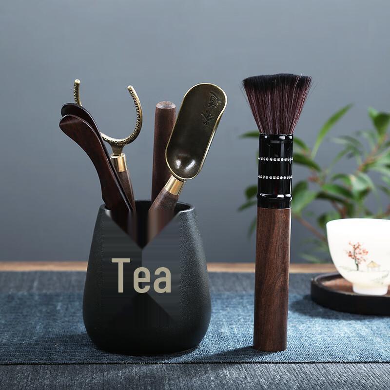 Jun Shiqi DU Ceramic Tea Caddy & Six Gentlemen Tea Tool Set