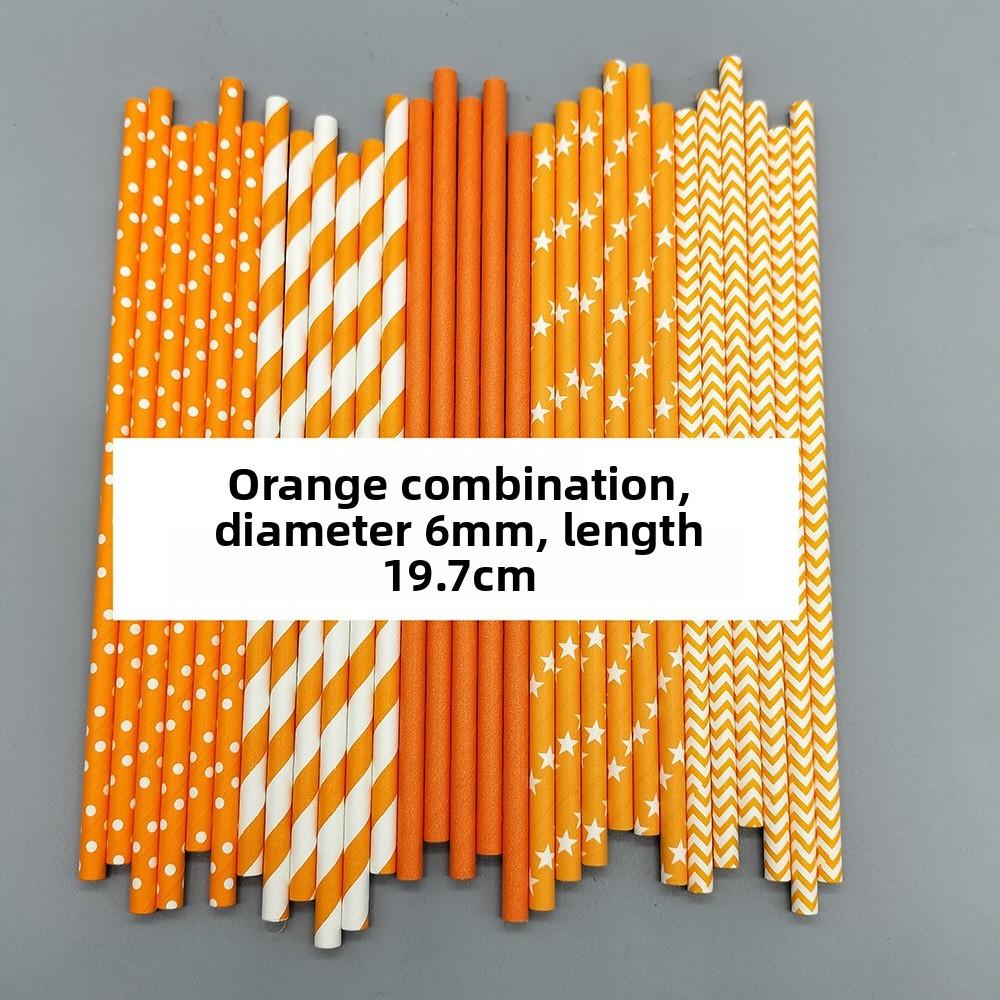 Degradable Striped Paper Drinking Straws For Parties And Creative Beverage Serving