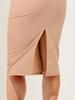 Women's Spring 2026 European & American Nude One-Shoulder Maternity Bodycon Midi Backless Slit Skirt