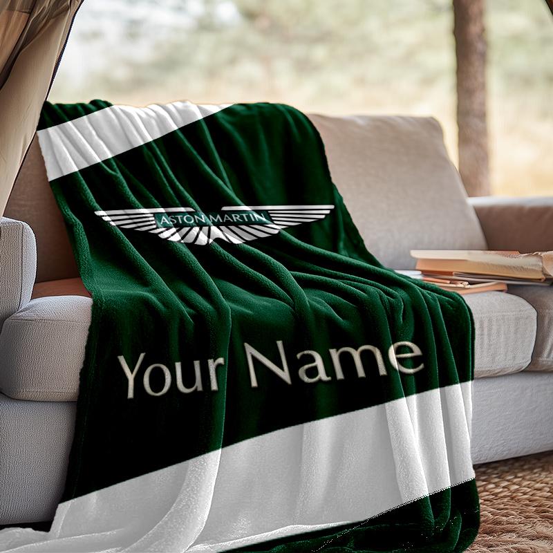 Custom Name Aston Car Throw Blanket - Perfect for Couch, Bed, Office, and outdoor Travel - Ideal Gift for Christmas & Holidays