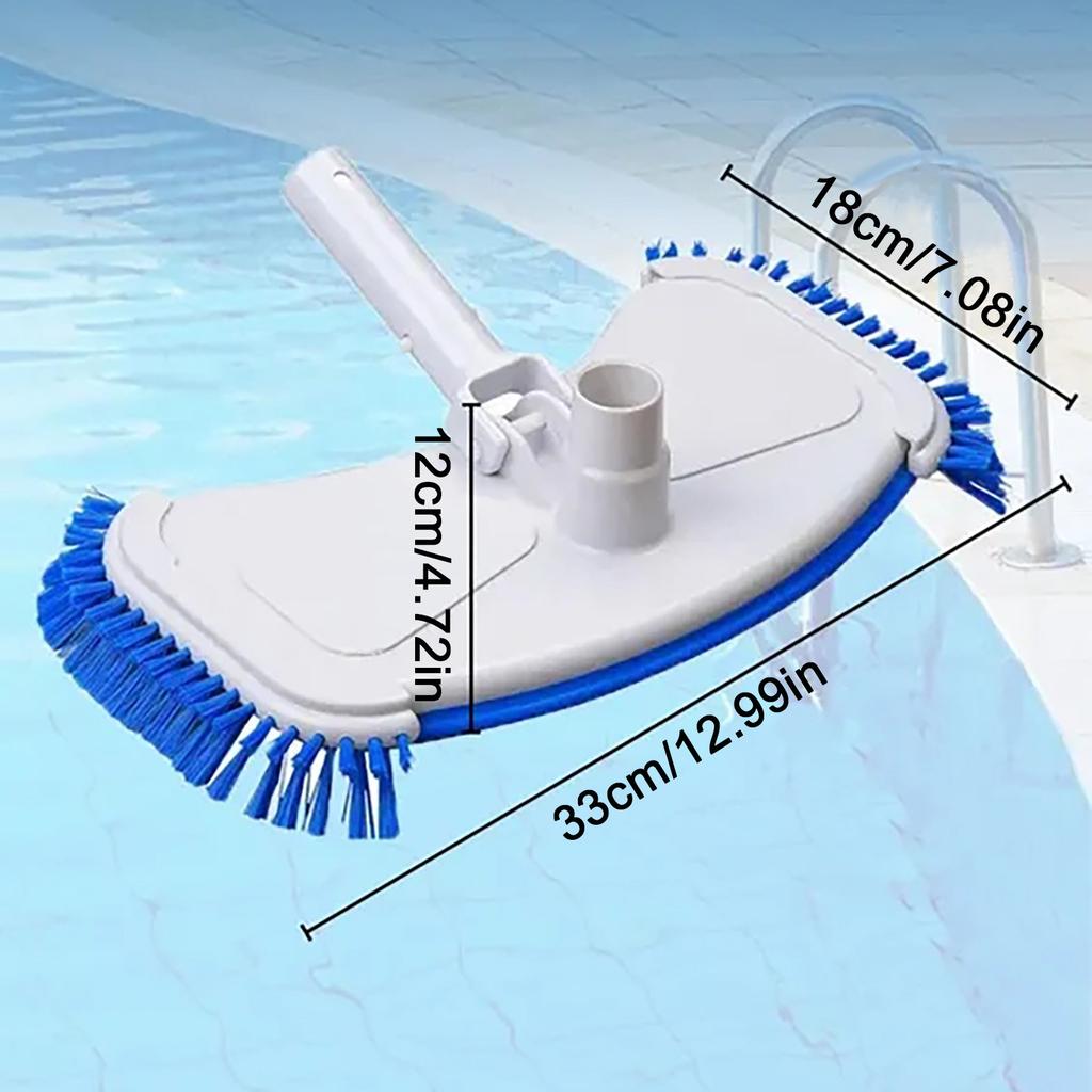 Efficient Swimming Pool White Suction Head Reinforced Suction Head With Side Brush Manual Suction Swimming Pool Cleaning Tools