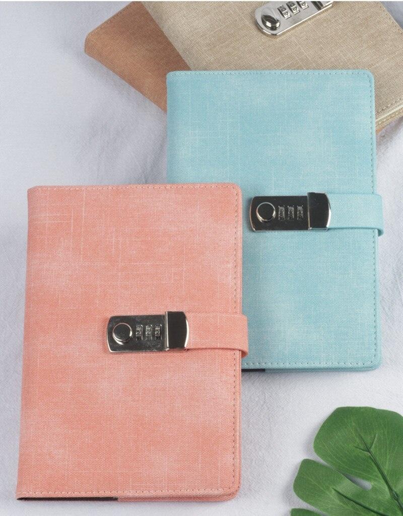 Password Notebook Creative Students Leather Password Travel Retro Loose-leaf Notebook Password A5 Notebook