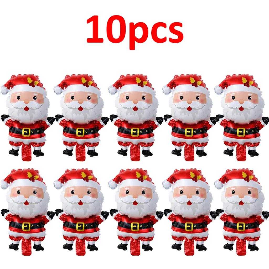 15-1PCS Christmas Balloons Aluminum Foil Small Balloon Toy Xmas Tree Gingerbread Man Santa Birthday Party Holiday Decoration