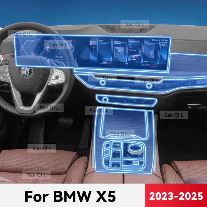Transparent TPU For BMW X5  2024 2025 Car Center Console Media Dashboard Navigation Anti-scratch Protector Interior Film