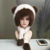 Cute Bear Plush Hat Autumn and Winter Plush Thickened Warm Cycling Windproof Princess Hat Show Your Face Small Fashion Ear Hat