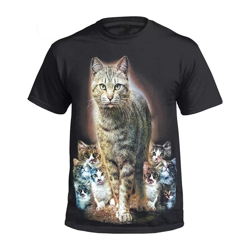 

Футболка с принтом Lovely Cat Fashion 3D, мужская одежда, короткие рукава, мягкие футболки, Harajuku Street, милый узор для домашних животных, модная футболка 6XL