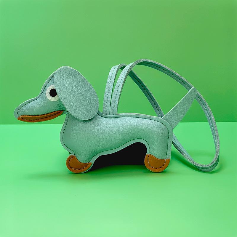 Dachshund Pendant Leather Bag Charm - Cute Cartoon Ornament