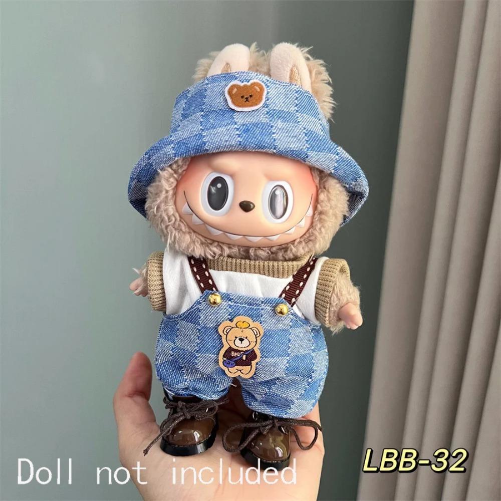Only Clothes For 15-17CM Labubu Mini Accessories Clothes Clothing Dolls Set Sitting Party Scarf Hat Bag Cute Decoration Gift