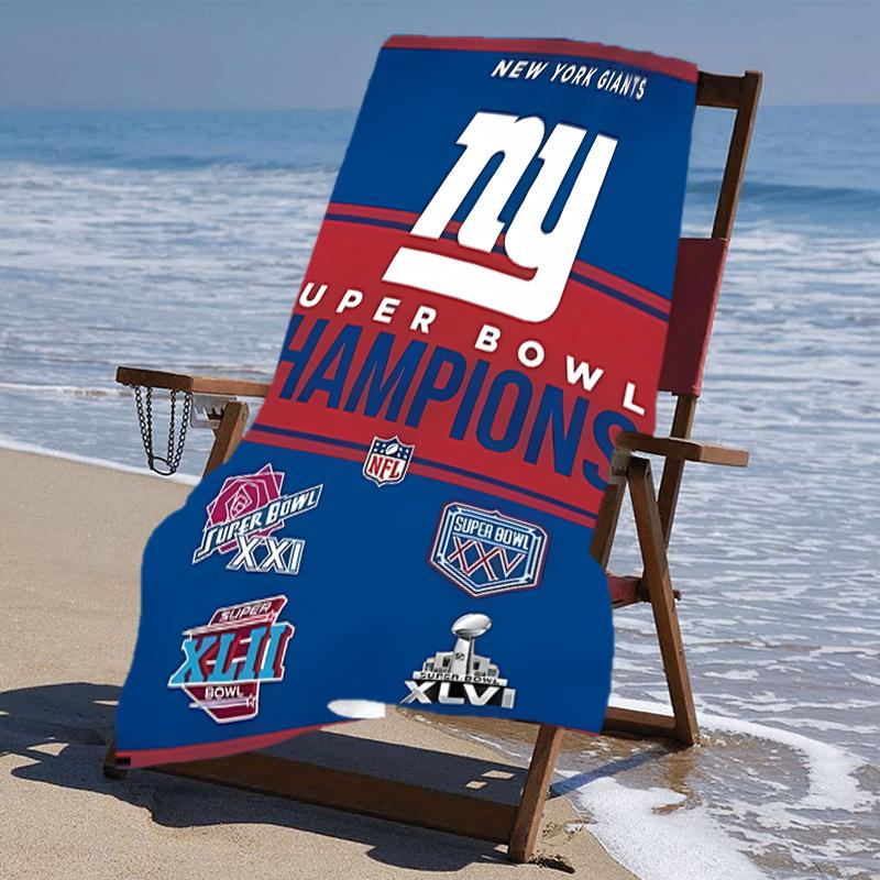 Beach Towel with New York Giants logo Pattern - soft,absorbent,machine washable Lightweight&Modern,swimming,Travel Essentials