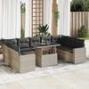 VidaXL Garden Furniture Set with Cushions 10 Pcs Light Grey Wicker 3326383