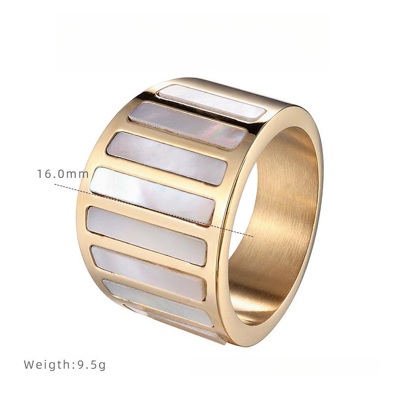 

Французское ретро белое кольцо в полоску из перламутра титановая сталь гальваническое покрытие кольцо высокого класса женские нишевые аксессуары в стиле легкой роскоши 9