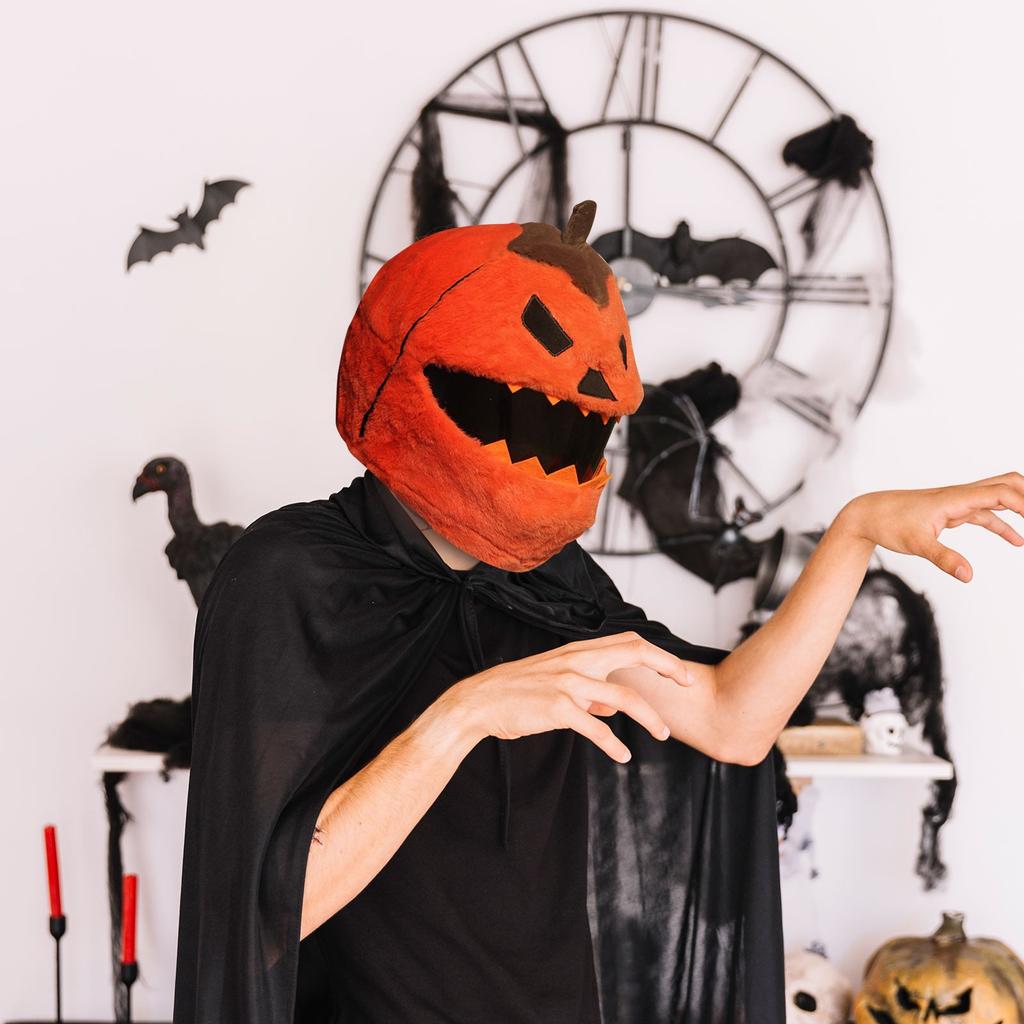 Halloween Decoration Pumpkin Hood, Fun Halloween Decoration, Motorcycle Hood, Festive Atmosphere, Gift For Men And Women