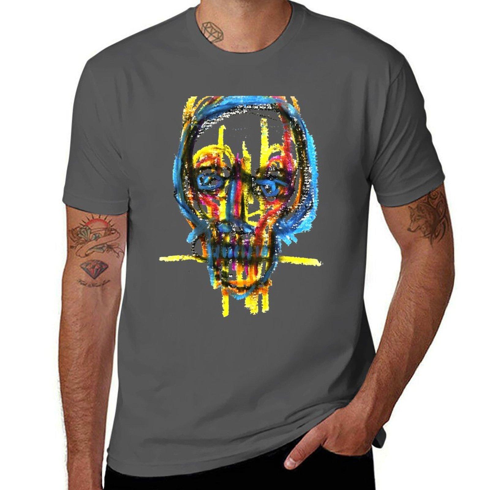 

Oil Skull TShirt Plus Size Summer Short Sleeve TShirt 4XL