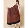 Pashmoda- Women's Faux Pashmina Jamawar Shawl, Wrap (SIZE: 40X80 Inches) (Black)