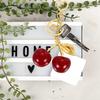 [uxcell] Initial Letter Keychain, Cute Cherry Alphabet I Letter Decor with Letter Pendant for Women and Girls, Keepsake Purse, Handbag, Backpack (Red)